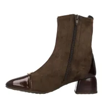 Botín Hispanitas Varsovia, vista lateral con cremallera y tacón escultórico