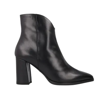 Wonders M-5444 Bottine Talon Large Femme Cuir Noir Effet Croco