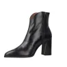 Wonders M-5444 Bottine Talon Large Femme Cuir Noir Effet Croco
