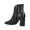Wonders M-5444 Bottine Talon Large Femme Cuir Noir Effet Croco