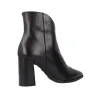 Wonders M-5444 Bottine Talon Large Femme Cuir Noir Effet Croco