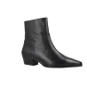Dansi 8742A Bottines Western Cuir Bout Pointu Femme Noir