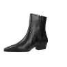 Dansi 8742A Bottines Western Cuir Bout Pointu Femme Noir