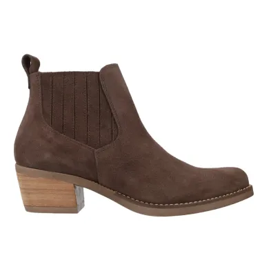Patricia Miller 7303 Damen Chelsea Boots Wildleder Schokobraun