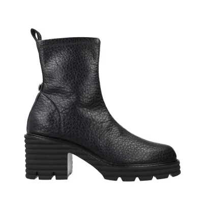 Pedro Miralles 24300 Boots Cuir Grainé Plateforme Femme Noir