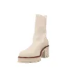 Pedro Miralles 24300 Damen Boots Genarbtes Leder Plateau Schwarz