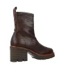 Pedro Miralles 24300 Damen Boots Genarbtes Leder Plateau Schwarz