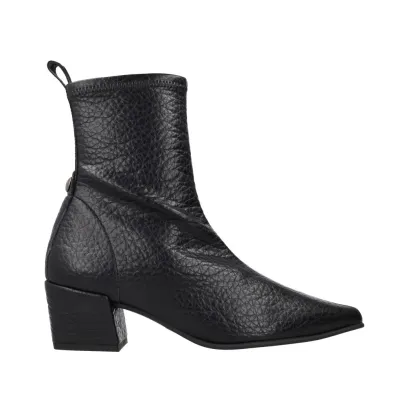Pedro Miralles 24454 Women's Pointed Toe Grained Leather Boots, Black