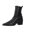 Pedro Miralles 24454 Damen Stiefeletten Genarbtes Leder Spitz Schwarz