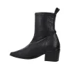 Pedro Miralles 24454 Damen Stiefeletten Genarbtes Leder Spitz Schwarz
