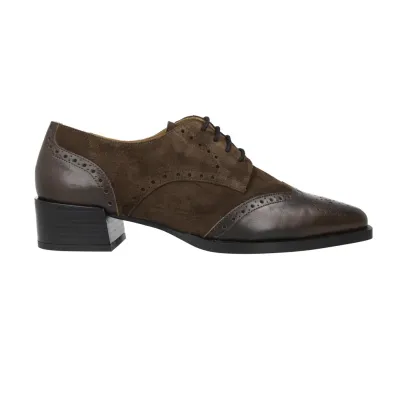 Dansi 8704A Chaussures Richelieu Cuir Femme Marron