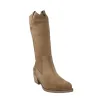 Patricia Miller 6951 Knee-High Suede Western Boots Women Taupe