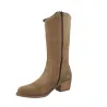 Patricia Miller 6951 Boots Western Hautes Daim Femme Taupe