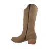 Patricia Miller 6951 Boots Western Hautes Daim Femme Taupe