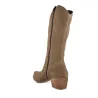 Patricia Miller 6951 Knee-High Suede Western Boots Women Taupe