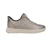 Geox D667SB Quilted Low-Top Lace-Up Trainers for Women Graphite