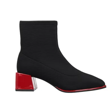 Gioseppo 80683 Botines Elásticos con Tacón de Charol Mujer Negro