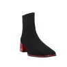Gioseppo 80683 Women's Stretch Sock Ankle Boots Patent Heel Black