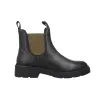 Geox D665GI Botines Chelsea de Piel Elástico Verde Mujer Negro