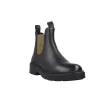 Geox D665GI Bottines Chelsea Cuir Élastique Kaki Sans Lacets Femme Noir