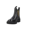 Geox D665GI Women's Leather Chelsea Boots Khaki Elastic Black