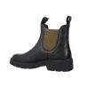 Geox D665GI Tronchetti Chelsea Pelle Elastico Kaki Donna Nero