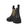 Geox D665GI Women's Leather Chelsea Boots Khaki Elastic Black