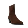 Dansi 9101A Bottines Western Tressées Femme Chocolat