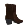 Dansi 9101A Bottines Western Tressées Femme Chocolat