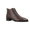 Dansi 8715A Bottines à Lacets Cuir Talon Bas Femme Chocolat