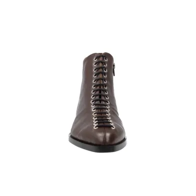 Dansi 8715A Botines Piel Cordones Ojetes Tacón Bajo Mujer Chocolate