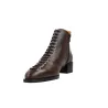 Dansi 8715A Schnürstiefeletten Leder Niedriger Absatz Damen Braun