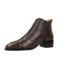 Dansi 8715A Botines Piel Cordones Ojetes Tacón Bajo Mujer Chocolate