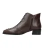 Dansi 8715A Bottines à Lacets Cuir Talon Bas Femme Chocolat