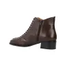 Dansi 8715A Bottines à Lacets Cuir Talon Bas Femme Chocolat