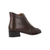 Dansi 8715A Bottines à Lacets Cuir Talon Bas Femme Chocolat