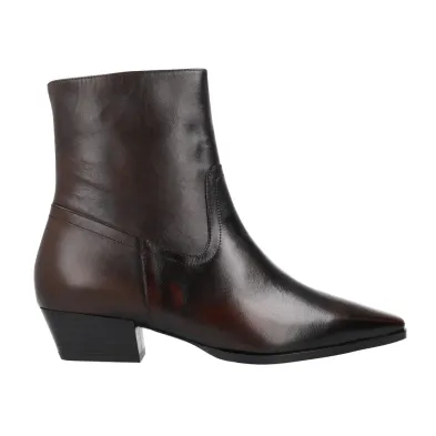 Dansi 8742A Women's Pointed Toe Leather Western Ankle Boots, Black