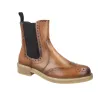 Luis Gonzalo 5685M3 Stivaletti Chelsea Donna Pelle Brogue Tacco Basso Cuoio