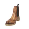 Luis Gonzalo 5685M3 Leather Brogue Chelsea Ankle Boots Women Low Heel Tan