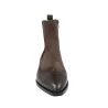 Dansi 8717A Stivaletti Chelsea Donna Camoscio Pelle Brogue Tacco Basso Mogano