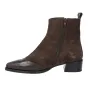 Dansi 8717A Stivaletti Chelsea Donna Camoscio Pelle Brogue Tacco Basso Mogano