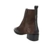 Dansi 8717A Suede Leather Brogue Chelsea Ankle Boots Women Low Heel Mahogany