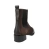 Dansi 8717A Stivaletti Chelsea Donna Camoscio Pelle Brogue Tacco Basso Mogano