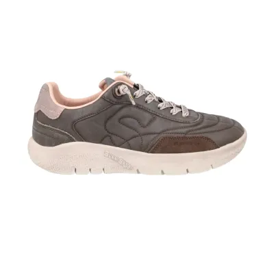 Sunni Sabbi FLY-VX 075 Sneaker Donna Pelle Suola Alta Effetto Lavato Kaki