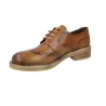 Luis Gonzalo 5682M4 Leather Derby Shoes Women Brogue Toe Cap Lace-Up Tan