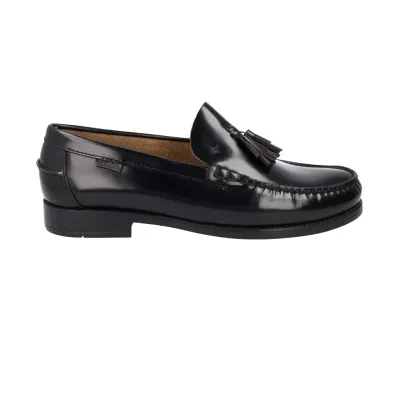 Callaghan 16101 Leder Quaste Loafer Herren Schwarz und Bordeaux