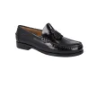 Callaghan 16101 Leder Quaste Loafer Herren Schwarz und Bordeaux