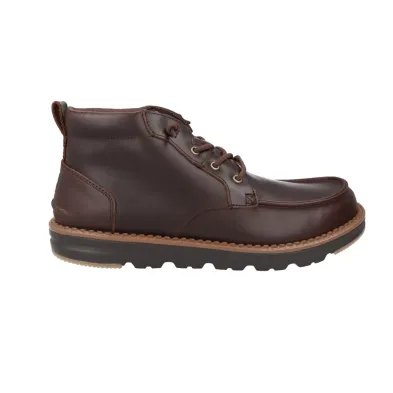 Hey Dude Flint Leather Boot Men Chocolate Light and Flexible
