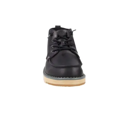 Hey Dude Flint Stivaletto in Pelle Uomo Nero Leggero e Comodo