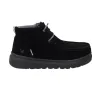 Pitas Paris Veloursleder Stiefelette Damen Schwarz Track-Sohle